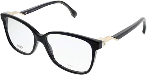 women's rectangular eyeglasses ff0232 807 black/gold 53mm